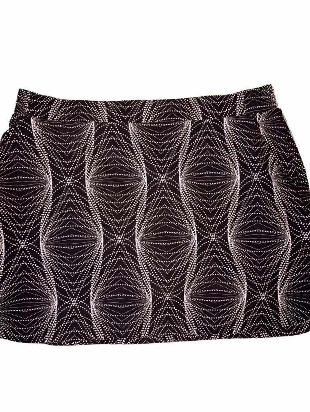 NWT Calia Golf Birdie Skort Black White Geometric Print Size XL